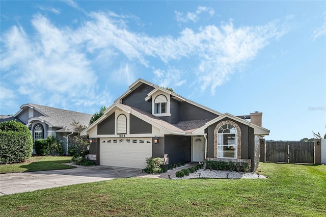 front facade with a front yard