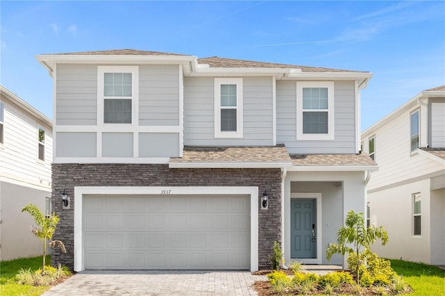 view of front facade with a garage