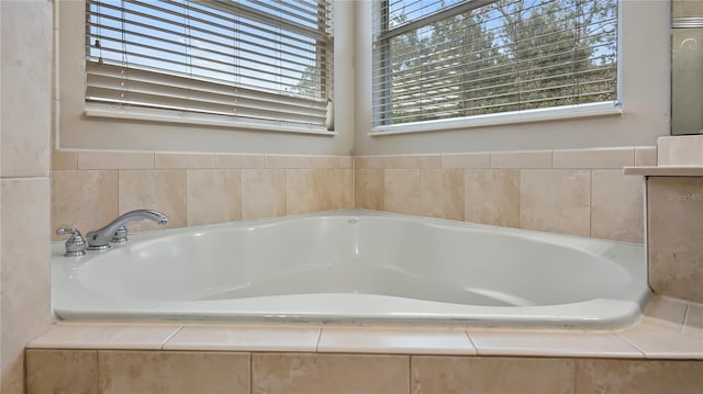 full bathroom with a garden tub