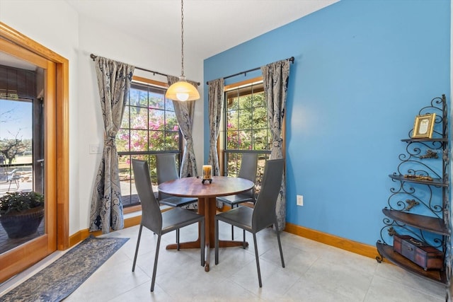 view of dining area