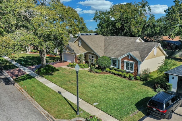 view of front of house with a front lawn