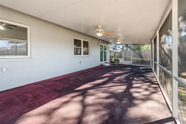 view of unfurnished sunroom