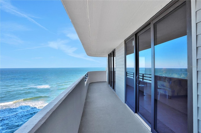 balcony with a water view