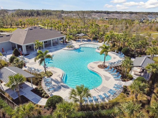 view of pool with a patio area