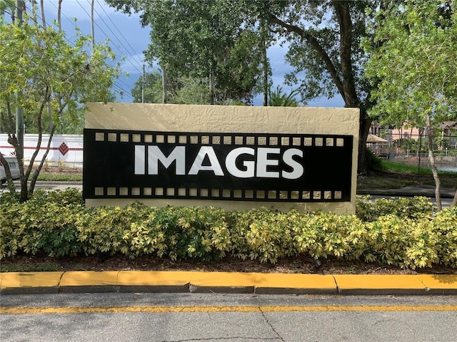 view of community sign