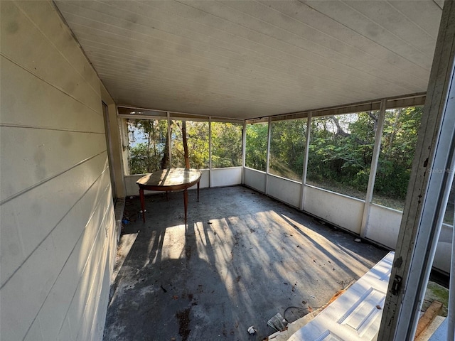 view of unfurnished sunroom