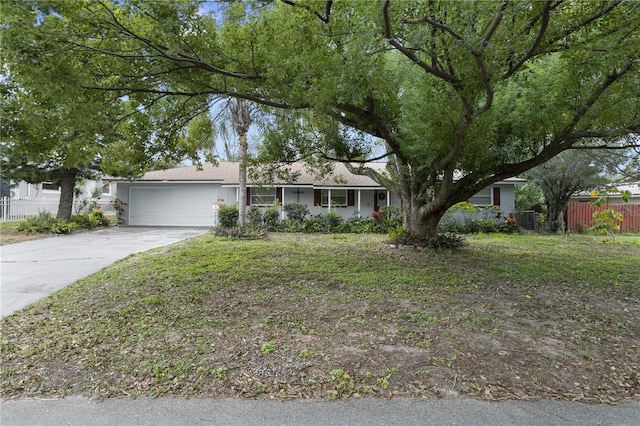 single story home featuring a garage