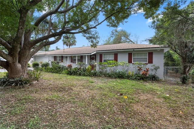 view of single story home