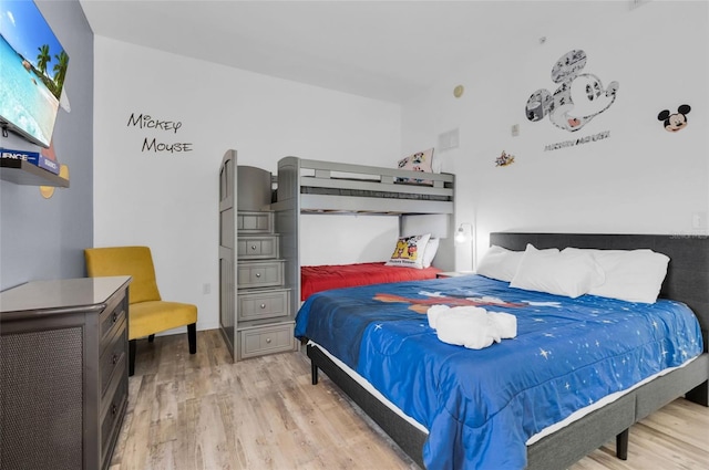 bedroom with light wood-type flooring