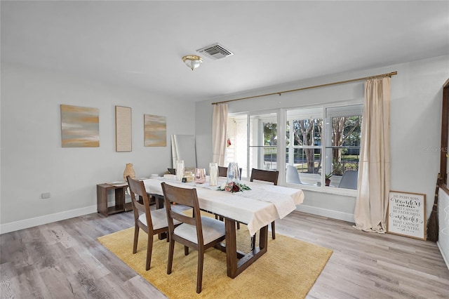 dining area featuring light hardwood / wood-style floors