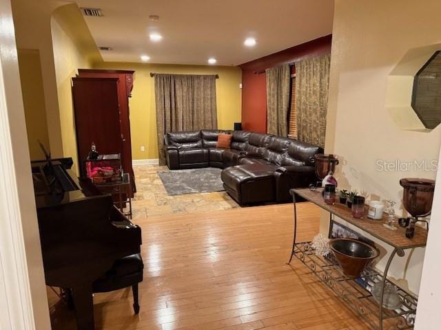 living room featuring hardwood / wood-style flooring