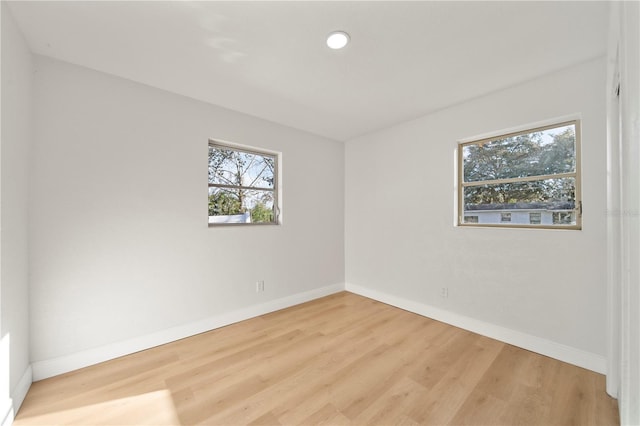 empty room featuring light wood-type flooring