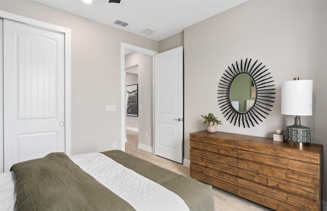 bedroom featuring a closet