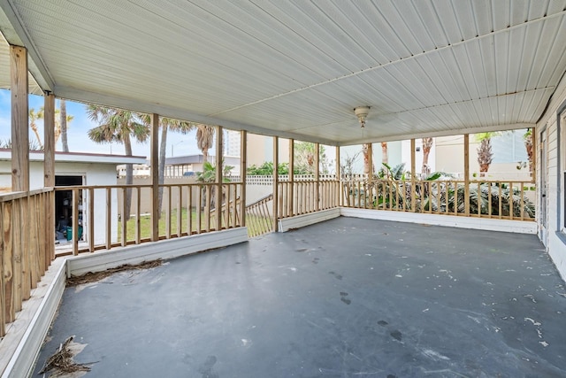 view of unfurnished sunroom