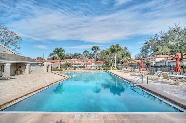 view of pool featuring a patio