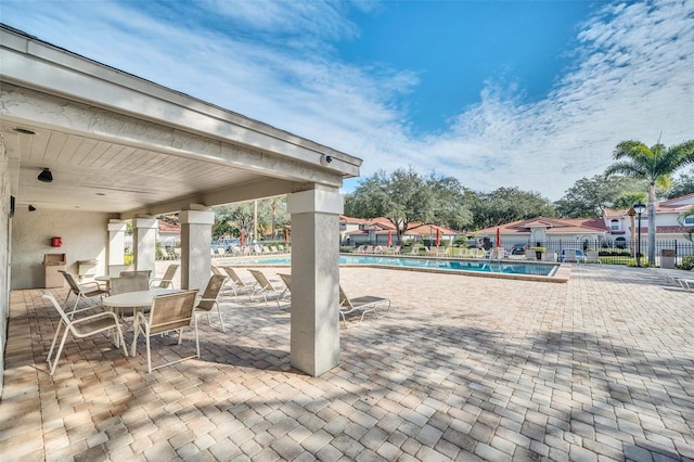 view of patio / terrace with a community pool