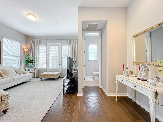 interior space featuring dark hardwood / wood-style flooring