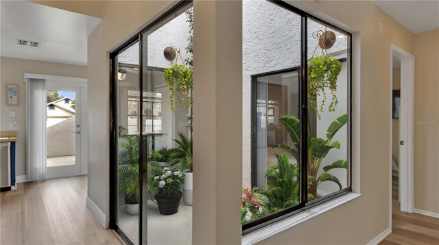 entryway featuring light hardwood / wood-style flooring