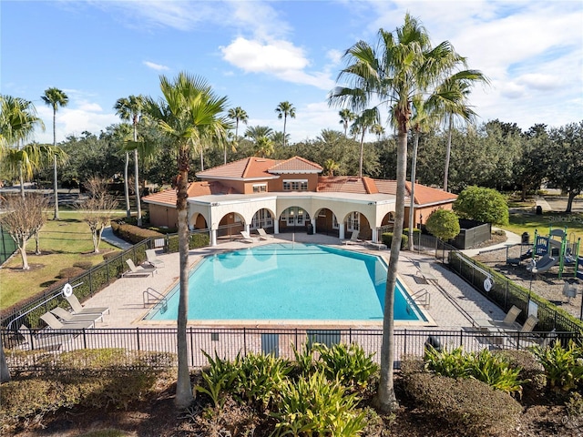 view of pool with a patio area