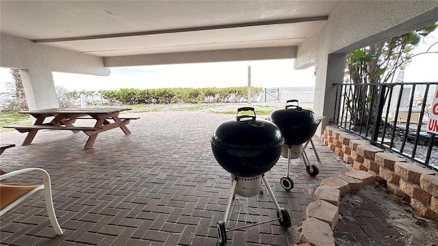 view of patio with area for grilling