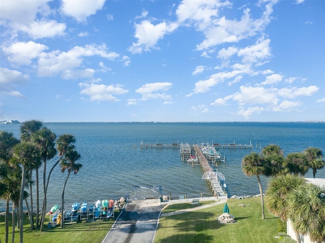 water view with a dock