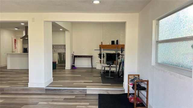 interior space featuring dark hardwood / wood-style flooring