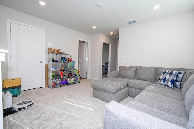 living room featuring carpet flooring