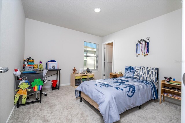 bedroom with carpet