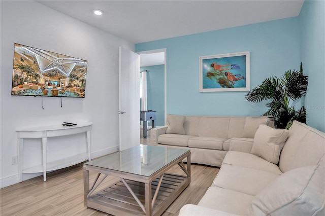 living room featuring light hardwood / wood-style flooring