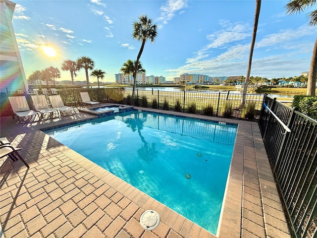 view of pool featuring a patio