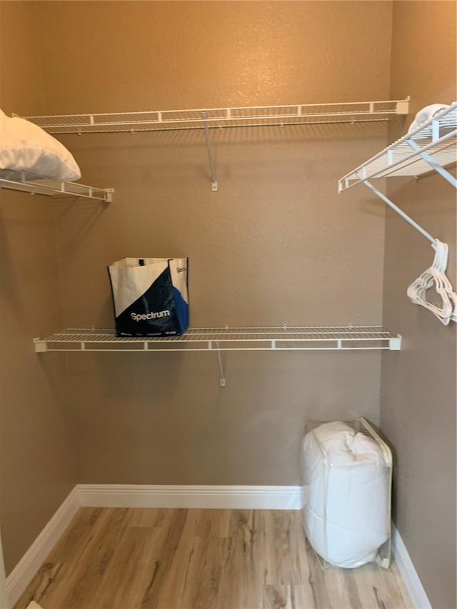 walk in closet featuring hardwood / wood-style flooring