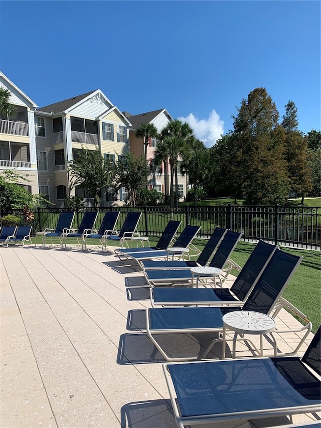 view of patio with fence