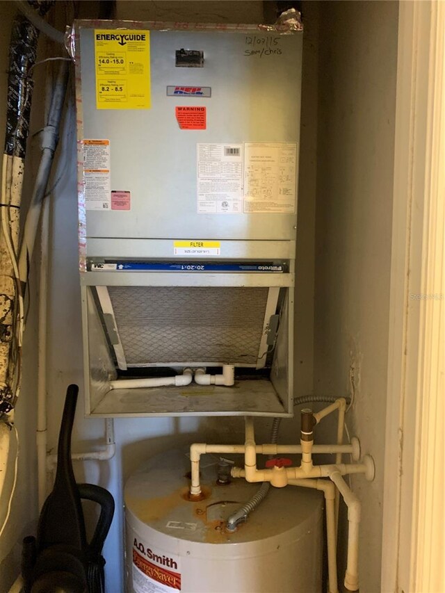 utilities featuring heating unit and water heater