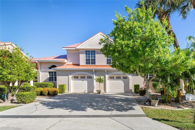 view of front of house with a garage