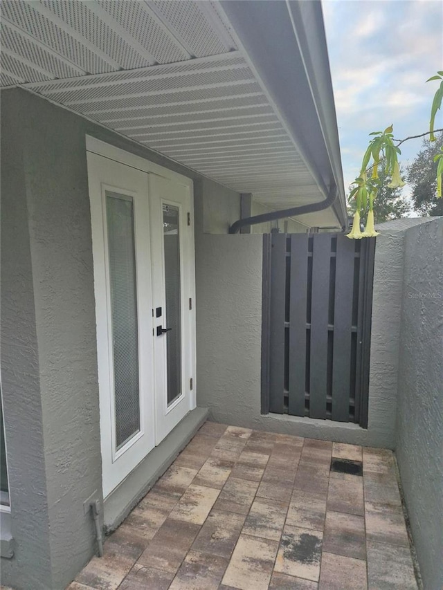 view of patio / terrace featuring french doors