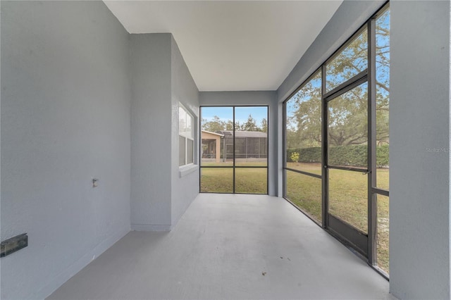 view of unfurnished sunroom