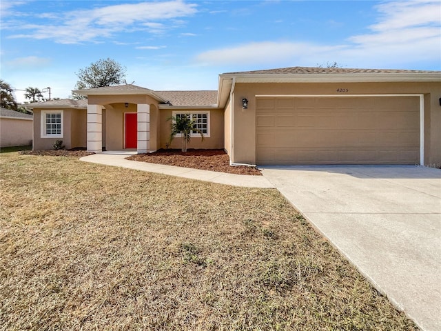 ranch-style house with a garage