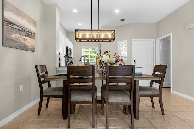 view of tiled dining area