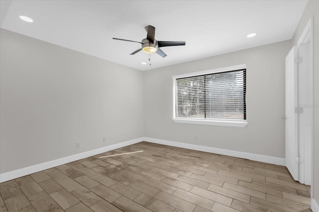 unfurnished room featuring ceiling fan