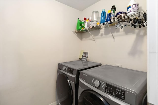 laundry area featuring washer and dryer