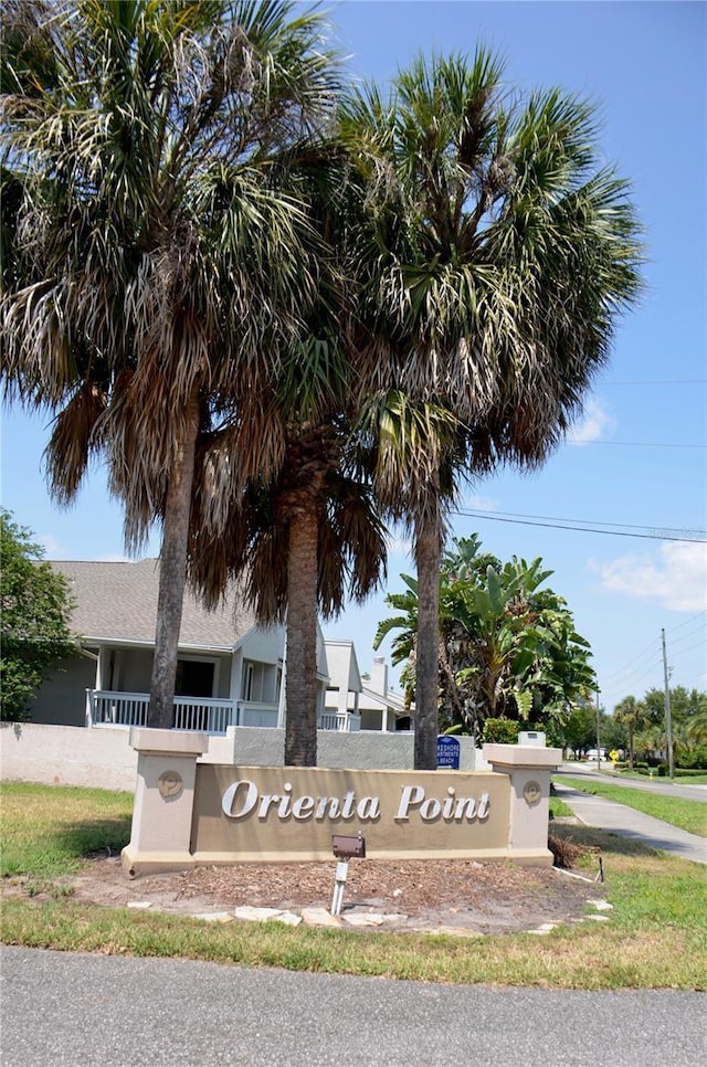 view of community sign