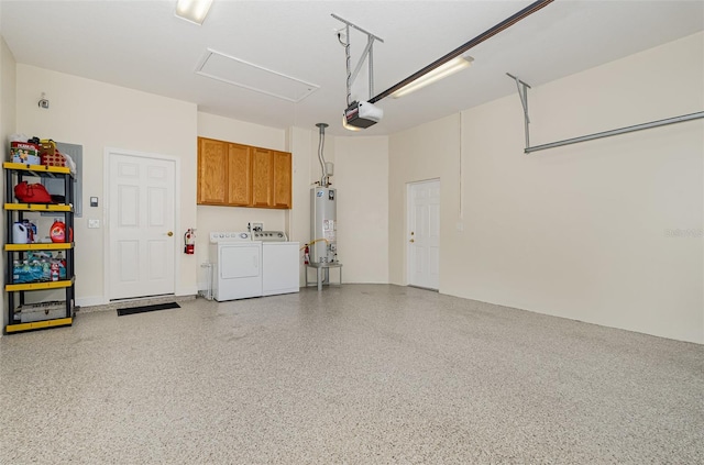 560 Casa Bella Dr Unit 1603, Cape Canaveral, FL 32920 - garage with water heater, independent washer and dryer, and a garage door opener