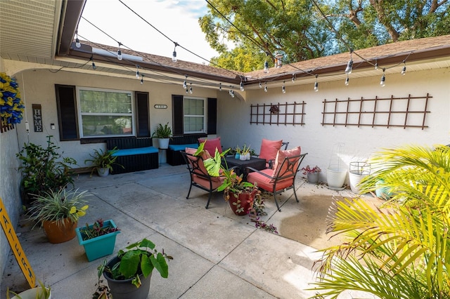 view of patio featuring an outdoor hangout area