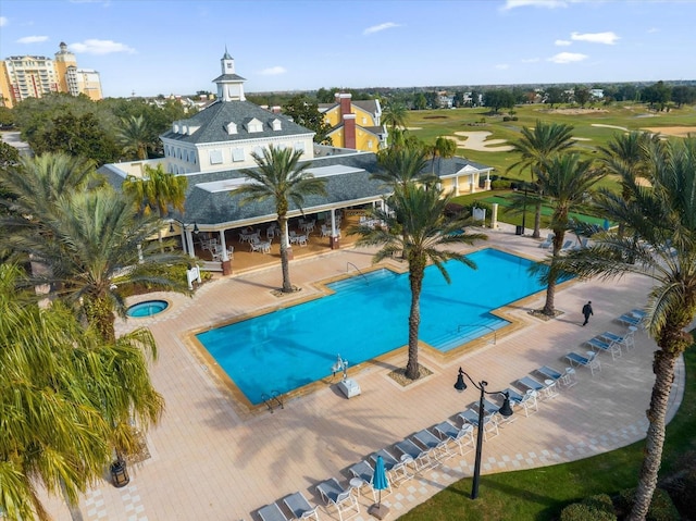 view of pool featuring a patio area