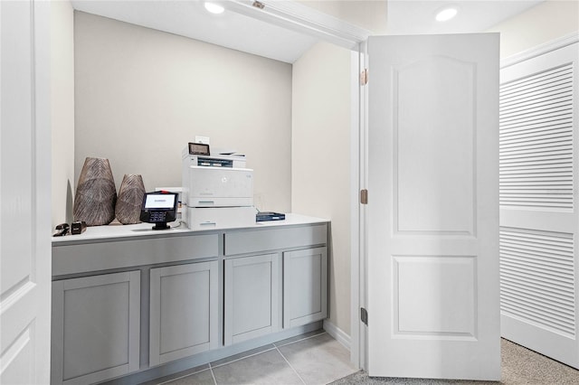 interior space featuring tile patterned flooring