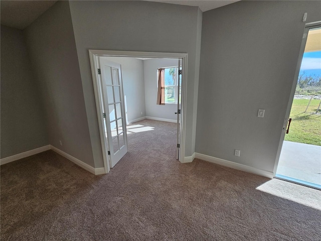 empty room with plenty of natural light and carpet flooring