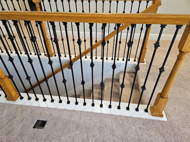 stairs with carpet flooring