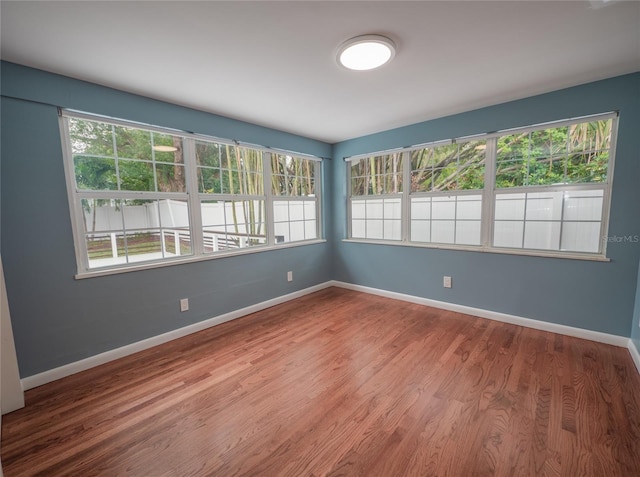 empty room with hardwood / wood-style floors