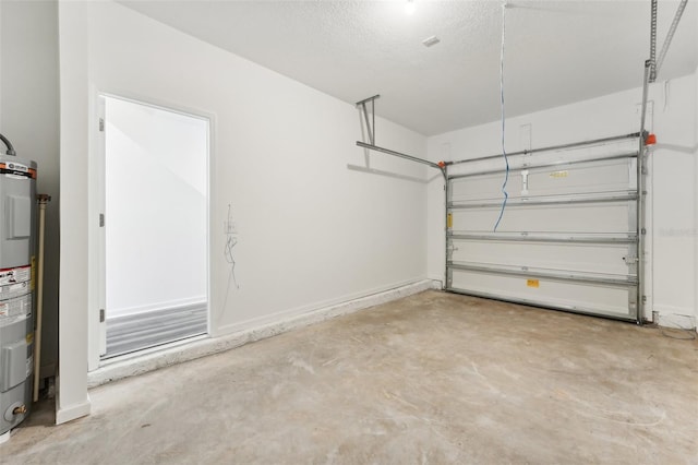 garage featuring electric water heater