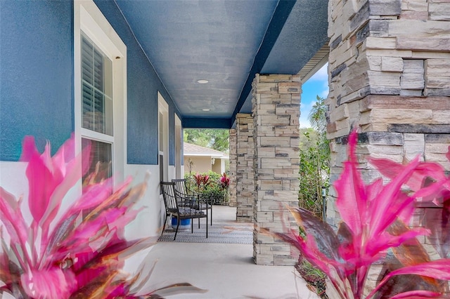 view of patio with covered porch